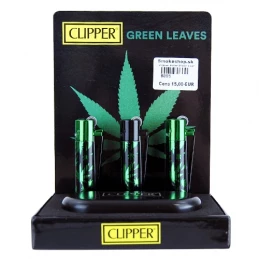 Zapaľovač Clipper Metal Green Leaf