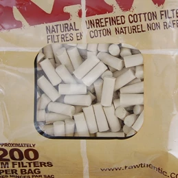 Cigaretové filtre RAW cotton slim 200 kusov