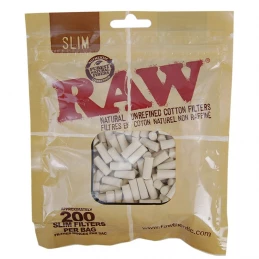 Cigaretové filtre RAW cotton slim 200 kusov