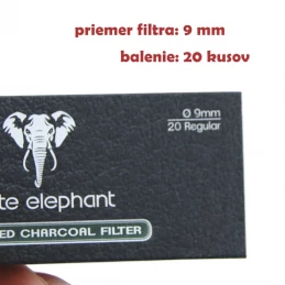 Uhlíkové fajkové filtre White elephant 9 mm - 20 ks