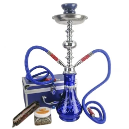 Set Vodná fajka Habibi modrá s kufríkom + uhlíky a kamienky