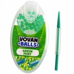 Mentolové guličky / kapsule do filtra Vovan Balls - mentolové filtre 100 ks - balenie a nástroj na vkladanie guličiek do filtrov