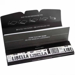 Cigaretové papieriky Libella Extra Thin s filtrami KS - otvorený booklet - papieriky