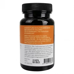 zloženie CBD Kapsule Full Spectrum - CBD Olej Kapsule Sensi Seeds 10 mg / 60 ks - Kurkuma a čierne korenie