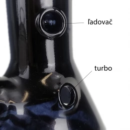 ľadovač a turbo skleneného bonga Black 46cm