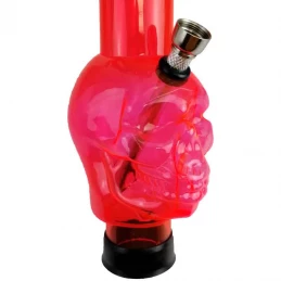 Plynová maska s bongom kawum - detail vázy bonga v tvare ružovej priehľadnej lebky