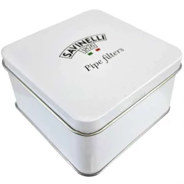 Uhlíkové filtre do fajky Savinelli 6mm - 100ks - zatvorené balenie - plechová krabička