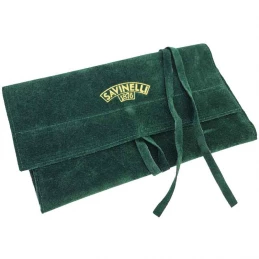 Zelené vrecko na odloženie fajky so zlatým logom Savinelli