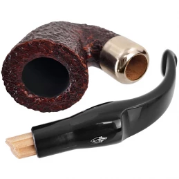 Fajka na tabak Savinelli New Dry System Rusticated Dark Brown 9mm rozložená s vloženým balzovým filtrom