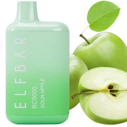 E-shisha Elf Bar 5000/50mg Sour Apple - Kyselé Jablko