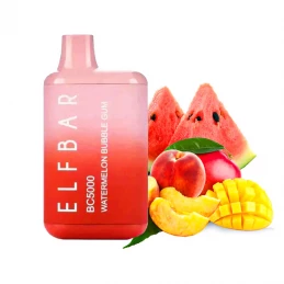 E-shisha Elf Bar 5000/50mg Peach Mango Watermelon - Broskyňa, Mango, Červený melón