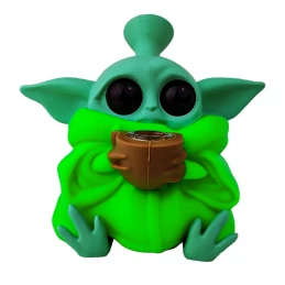 Silikónové bongo Yoda Zelené 12,5cm
