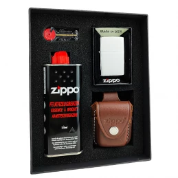 Zapalovač Zippo SET chrom s púzdrom